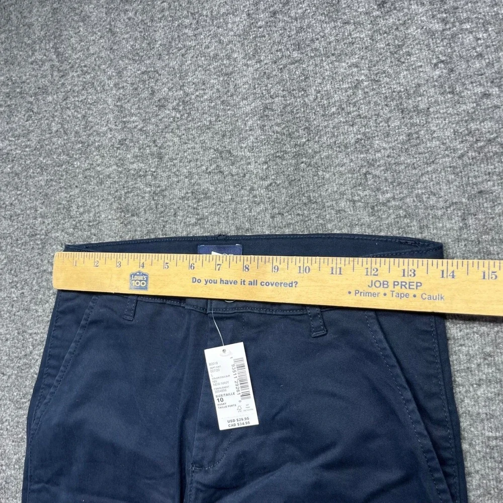 Place Chino Pants Boys 10 Husky Navy Blue The Children's Skinny Stretch NWT